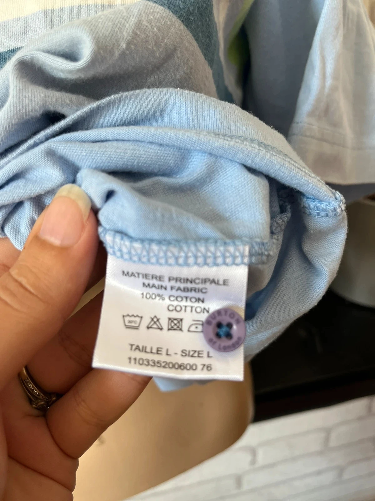 Light blue striped polo shirt – Size 40 – Burton – photo 3